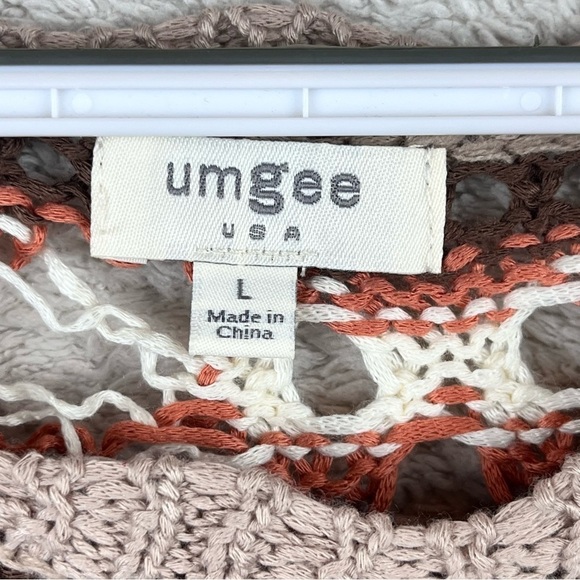 Umgee Loose Knit Oversized Sweater Muted Colors Striped Large - Picture 5 of 13